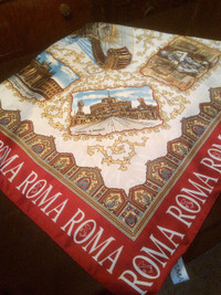 #110 Roma Italy Historical Sites Lg Scarf 34' x 34"