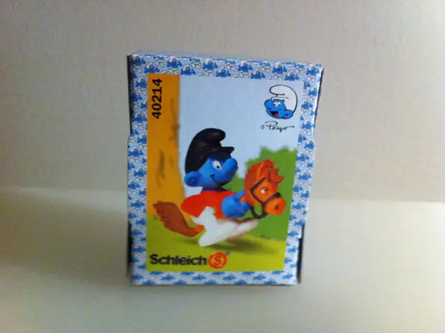 Super Smurfs - Vintage 1980 Smurf Jockey Ridding on Horse Stick632349887756811210