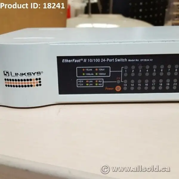 LINKSYS EF2S24 ETHERFAST II 10/100 24-PORT SWITCH64523623511425122
