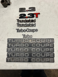 2.3L Turbo emblems  and Turbo Coupe emblems