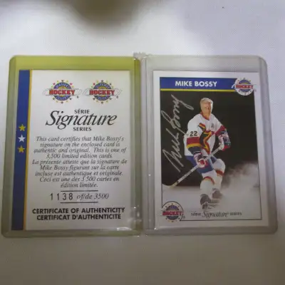 MIKE BOSSY ZELLERS CARTE AUTOGRAPHIÉ SERIE SIGNATURE 1138/3500, View more