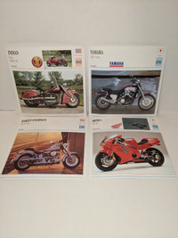Atlas Editions Motorcycle Cards, Honda, Harley, Yamaha, Lot of 4