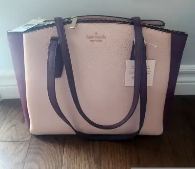 BNWT - Kate Spade Large Triple Compartment Rose Smoke Tote Purse, View more