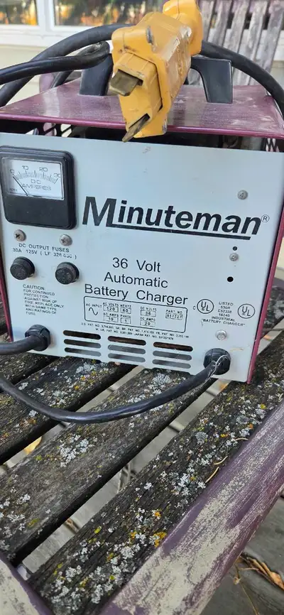 Charger from or 70's Club Cart. Works just fine. No longer needed as we converted cart to a lithium....