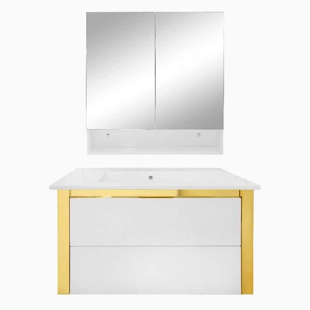 White Lacquered Floating Vanity  in Bathwares in City of Toronto - Image 2