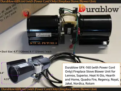 Durablow GFK-160 (with Power Cord Only) Fireplace Stove Blower, View more