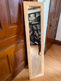 Wood-Framed Wall-Length Mirror