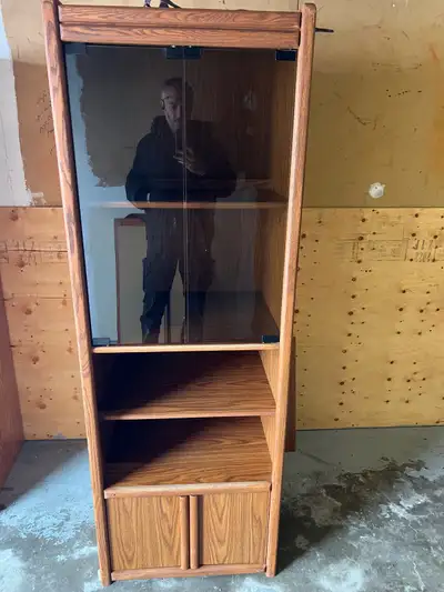 Free delivery used solid wood Vintage Glass Display Cabinet, View more