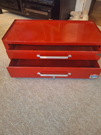 Metal 2 drawer tray top toolbox.