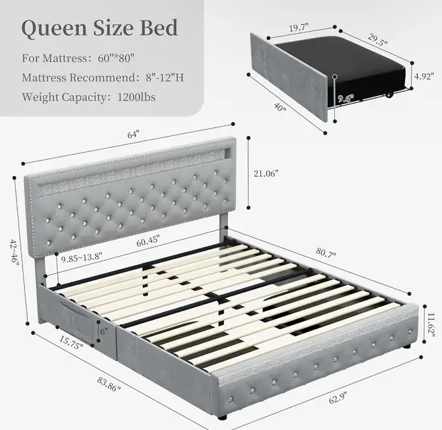 Queen size bed in Beds & Mattresses in City of Montréal - Image 3