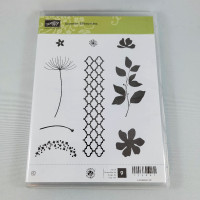 Rubber Stamp Stampin’ Up! Summer Silhouettes Lattice Leaves Flow