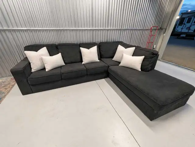 delivery! mint condition charcoal sectional 