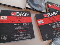 Lot of 5 reel to reel bobines sound recording tapes BASF. 7 "