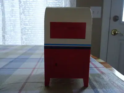 Vintage Canada Post Piggy Bank Mail Box 7” high 3 1/4 “ deep 3 3/4” wide