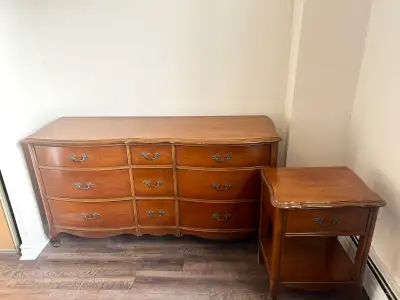 Vintage Knechtel 9-Drawer Dresser + Matching Nightstand, View more