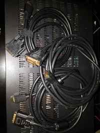 Three HDMI to DVI adaptor cables