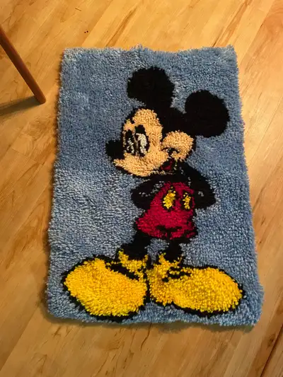 Mickey Mouse hooked rug, View more