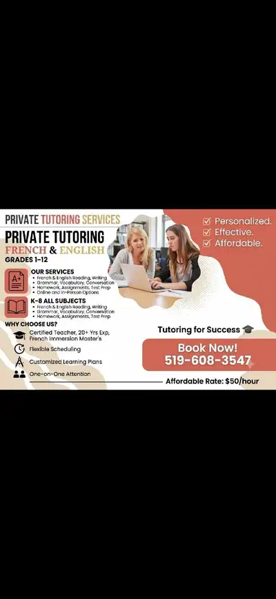 OCT French Immersion Teacher/Tutor, View more