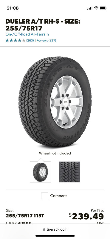 Pneus Bridgestone de Bronco  / New Bronco Bridgestone Tires in Tires & Rims in Gatineau