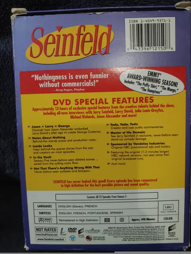 Seinfeld Complete Season 5 DVD Set in CDs, DVDs & Blu-ray in City of Toronto - Image 4