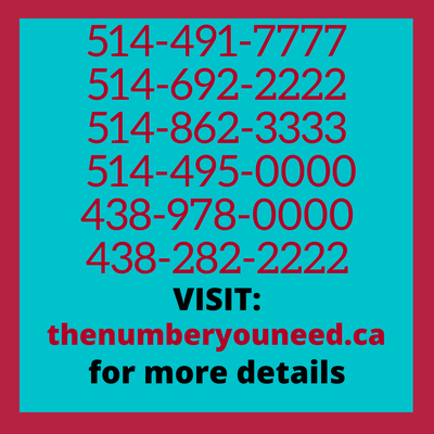 Exclusive premium vanity vip Montreal 514 phone numbers for sale, View more