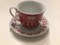 Keep Calm & Carry On tea cup/saucer