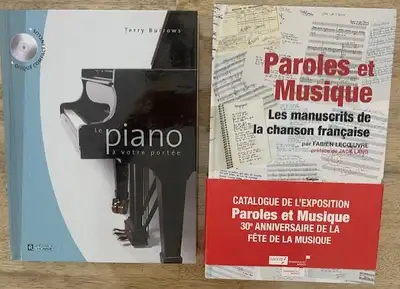 2 livres sur la musique – Piano et chanson française – Neufs, View more