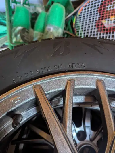 2023 Bridgestone blizzaks wrapped in tires. Great condition. Rims are mint. Only used two seasons 20...