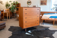 Vintage Teak Five Drawer Dresser