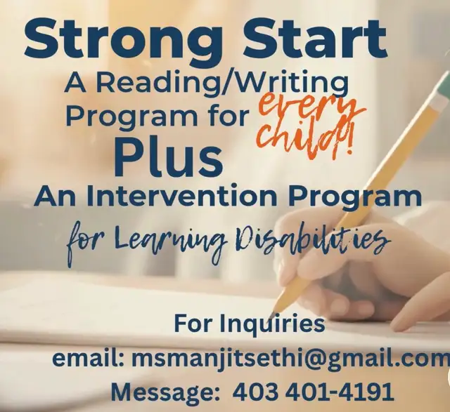 Strong Start Read/write Plus Intervention program for Learni