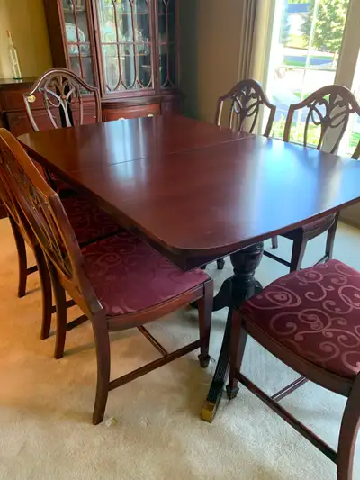 Dining room table and chairs, View more