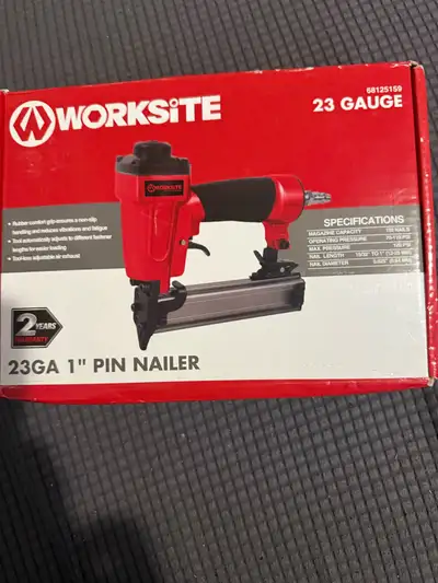 New: Worksite 23 Gauge 1” Pin Nailer, View more