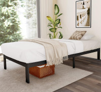 Twin Size Metal Platform Bed Frame with Steel Slats 12" Height