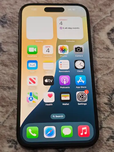 Black iPhone 15 128GB - Tempered Glass, View more