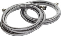 Two New Premium 6ft Braided Stainless Steel Wash Machine Hoses