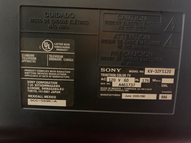 Sony Trinitron 32 inch TV in TVs in Mississauga / Peel Region - Image 3