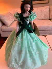 Franklin Heirloom Scarlett O Hara Doll In Green Dress 18 Inches