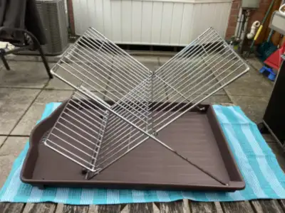 Adjustable Drying / storage rack for dishes with tray, View more
