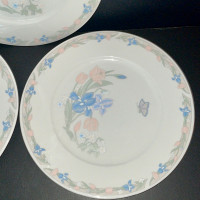 3 Home Styles Pastel Butterfly Flower Dinner Plates