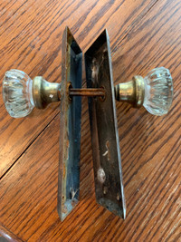 Antique Crystal Glass Doorknob Set