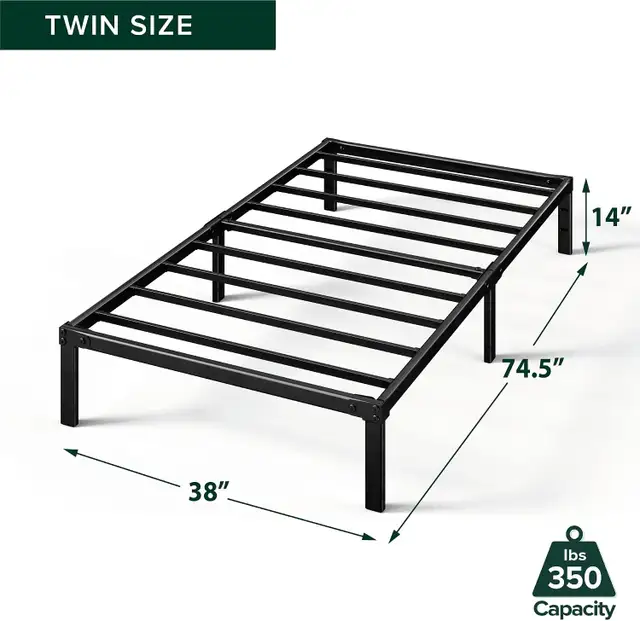 ZINUS Yelena 14 Inch Metal Platform Bed Frame in Beds & Mattresses in City of Toronto - Image 3