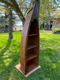 RUSTIC CANOE STYLE BOOKSHELVES