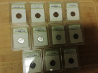 American pennies       professionally encapsulated coins