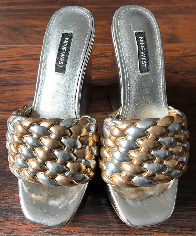 Silver Gold Wedge Sandals63694106802049120