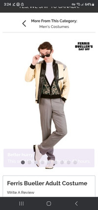 REDUCED Halloween Ferris Bueller's Day Off Movie Costume