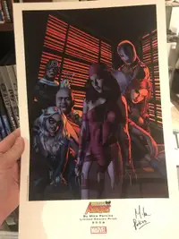 Mike Perkins Signed Avengers LE print Elektra black cat