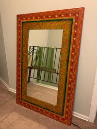 Hand painted wood mirror 