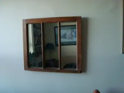 Wooden, paint stripped window frame, View more