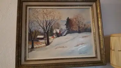 Scenery Oil Painting by Linda Frodsham Eastern Townships 1970's Negotiable