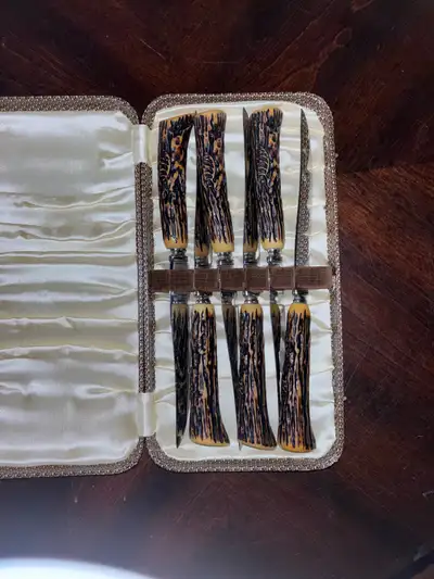 Elevate your dining experience with this vintage set of carving knives, perfect for adding a touch o...